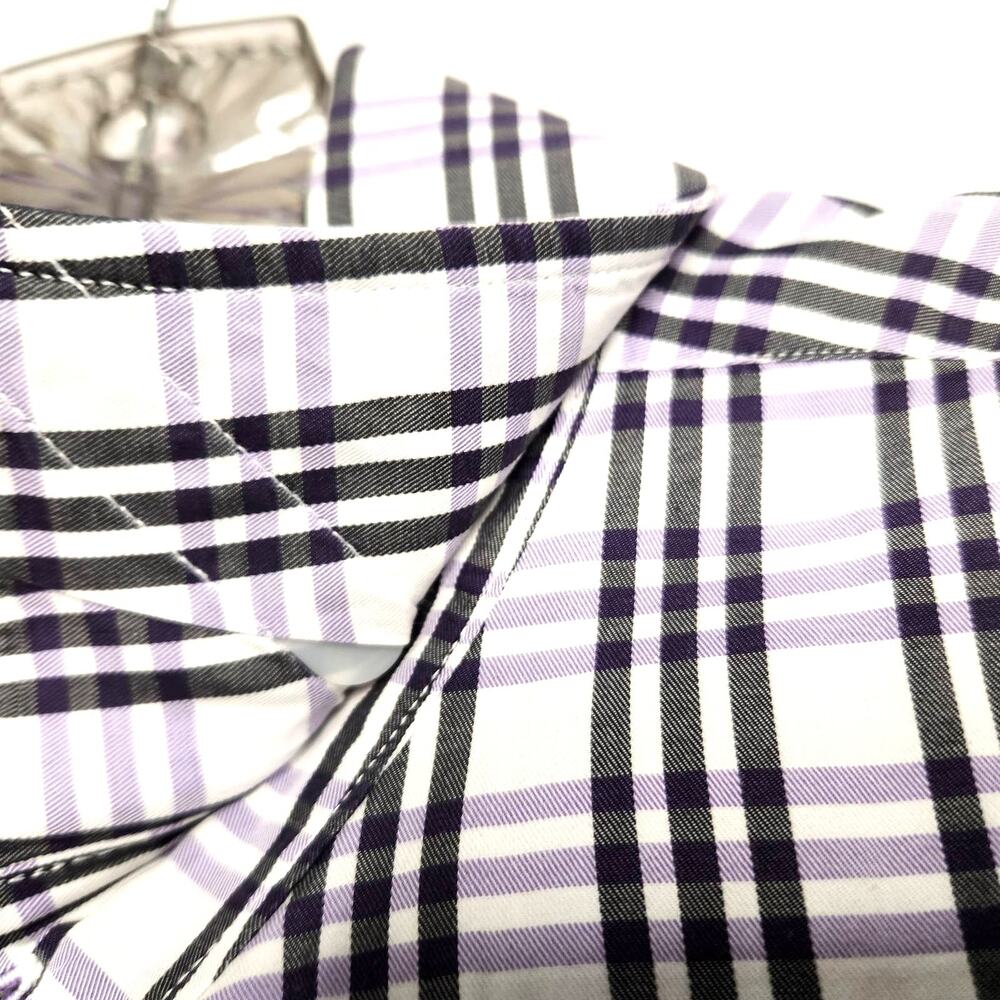 English Laundry by Christopher Wicks Cotton Shirt Size 17.5, 34/35 Purple Plaid - Picture 15 of 16
